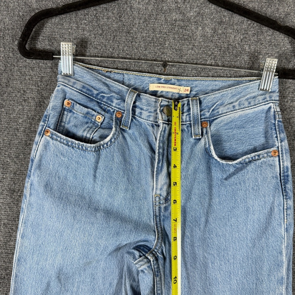 Levis Low Pro Straight Jeans Light Wash 100% Cotton Womens Size 24x31 #2939 - Picture 11 of 14